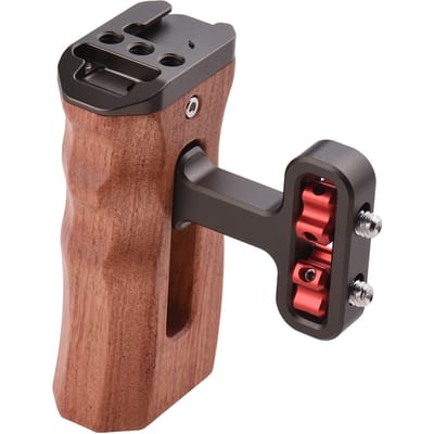 Cage de caméra universelle, poignée gauche/droite, poignée en bois avec trou de vis 1/4, support de griffe froide bronze