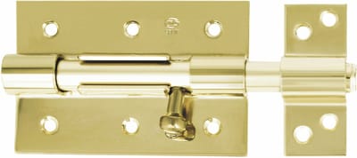 AMIG schuifslot/plaatgrendel - staal - 8.5cm - messing - incl schroeven - deur - raam - geschikt voor hangslot (niet inbegrepen)