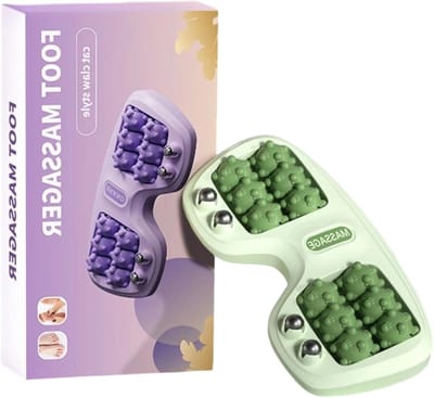 Voetroller - Massagegereedschap Voet - Spierontspanning - Knooprol ontwerp - 31 x 17 x 7 cm - Paars
