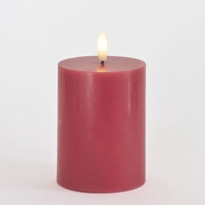 Sirius Sille LED Kaars Stompkaars - Ø 7,5cm x H 10cm - Rose Plum - Roze