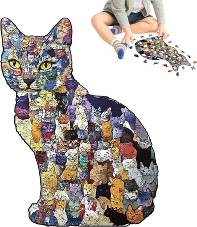 Houten Puzzel Kat - Legpuzzel Dierenvorm - Ontspannende Hobby - Uniek Gesneden Componenten - 183 Stuks - Niet Gespecificeerd
