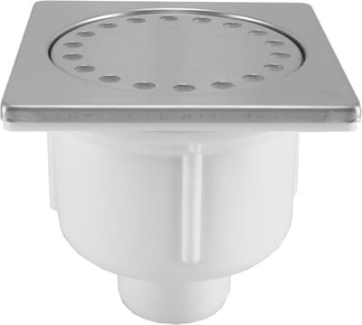 Sanifun doucheput Jenna 100x100 mm recht – RVS onderuitlaat – Inbouwdiepte 90 mm