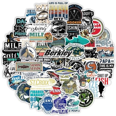 10 30 50 100 Stuks Visserij Stickers Waterdicht Skateboard Motorfiets Gitaar Bagage Laptop Fiets Sticker black