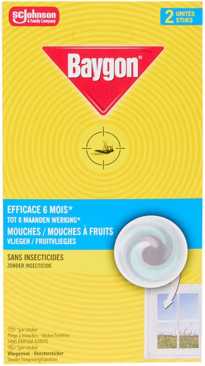 Baygon Raamstickers Anti-Vliegen 24x2 Stuks – Vliegenval Stickers Zonder Insecticide