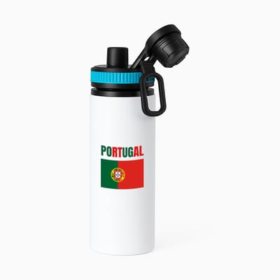 Hacebo® - Portugal vlag waterfles met draaidop blauw - Portugal - reizigers - verjaardagscadeau - souvenir - vakantie - kado - gift - geschenk - water fles - 850ML