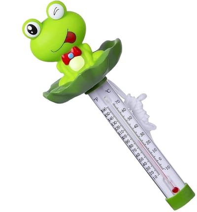 Badtemperatuurmeter - Drijvende meter - Zwembad bewaken - Vrolijk dierontwerp - 85 cm hoog - Groen