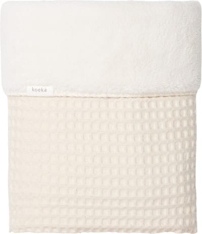 Koeka wiegdeken wafel/teddy Oslo natural/pebble 100x75