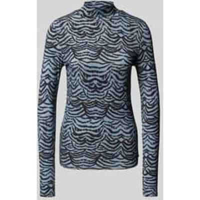 Shirt met lange mouwen van viscosemix met opstaande kraag