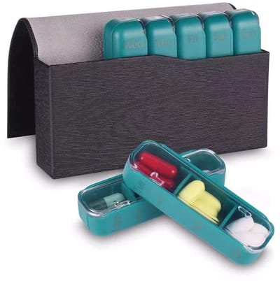 Dailygoods- Tabletbox 7 dagen - 3 Compartimenten - Vochtbestendig Ontwerp - Voor Medicijnen/Vitaminen - Geschikt voor Supplementen - Makkelijk in Gebruik - Medicijnendoos