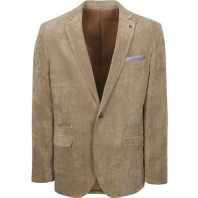 Suitable Colbert Heleen Corduroy Cosmos Beige - Maat 46 - Heren - Ribstructuur - Volwassen mannen blazer