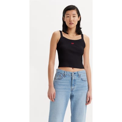 Levi's Essential Sporty Tank Top Black Maat: S | Mouwloze Tops Outlet | Dames | Zwart