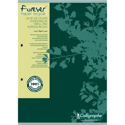 Cursusblok Clairfontaine Forever Calligraphe A4 lijn 2-gaats 200 pagina's 70gr groen