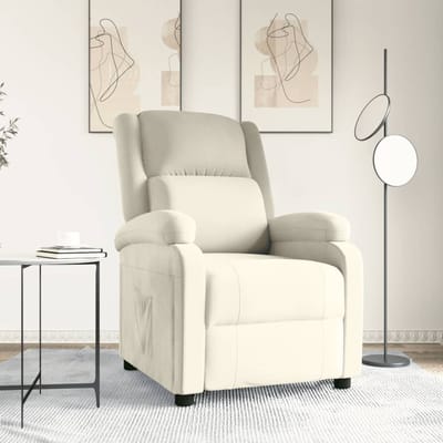 vidaXL - Fauteuil - verstelbaar - fluweel - crèmekleurig