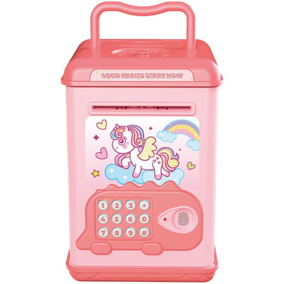 Mini distributeur automatique de billets, coffre-fort bancaire, tirelire avec empreinte digitale et mot de passe, pièces de monnaie pour enfants, dépôt d'épargne, jouets, cadeau pour enfants white