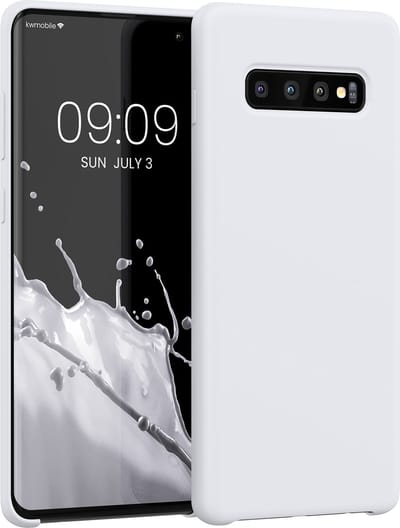 kwmobile telefoonhoesje geschikt voor Samsung Galaxy S10 Plus / S10+ - Hoesje met siliconen coating - Smartphone case in mat wit