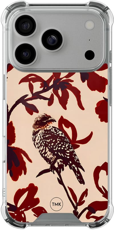 Shockproof hoesje geschikt voor Apple iPhone 17 Pro - Bloemenpracht - Schokbestendig - Verhoogde randen - TPU case - Extra Sterke Back Cover - Bloemen - Transparant, Rood