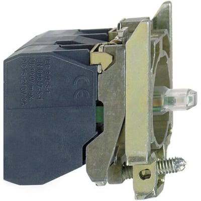 Schneider Electric ZB4BW0B11 Hulpschakelaar, LED-element Met bevestigingsadapter, Met fitting 1x NO Wit Moment 24 V/DC, 24 V/AC 1 stuk(s)