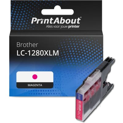 PrintAbout huismerk Inktcartridge LC-1280XLM Magenta Hoge capaciteit Geschikt voor Brother