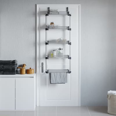 vidaXL - Deurorganizer - met - 5 - schappen - 52x20x135 - cm - aluminium