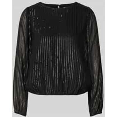 comma - female - Blouse met pailletten en elastische manchetten