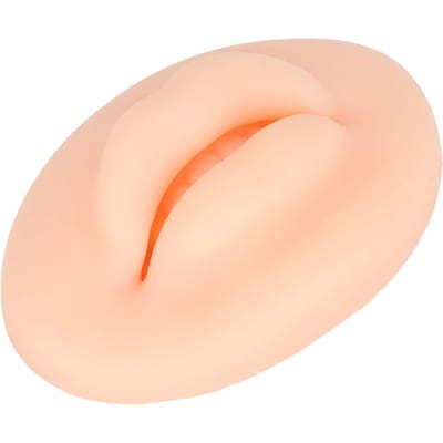 3D Siliconen Lippen Semi-Permanente Zachte Echt Huid Gevoel Nep Lippen voor Microblading Training lichtbeige kleur