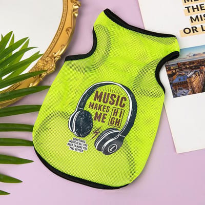 Vêtements pour chien de compagnie de dessin animé mignon gilet d'été en maille fine pour chien et chat chat Teddy Pomeranian Pet Puppy vêtements respirants et frais Costume pour chien XXL 7.5-10kg