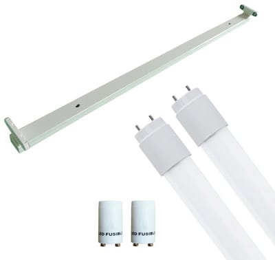LED TL Armatuur met T8 Buis - Aigi Dybolo - 150cm Dubbel - 48W - Helder/Koud Wit 6500K - IP20