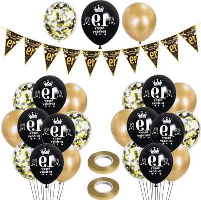 Ballonnen voor 19e verjaardag - jongens - meisjes - 23 stuks - zwart gouden latex - slinger - feestdecoraties - decoratie - 19 jaar