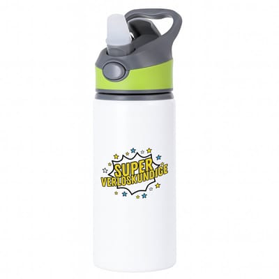 Hacebo® - Super verloskundige waterfles met rietje groen - Verloskundige - dokter - werk - afscheidscadeau - verjaardagscadeau - kado - water fles - 650ML