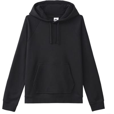 Sweat-shirt à capuche à manches longues imprimé logo de marque couleur unie Nike pour femme Noir BV7480-010 S black