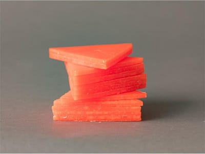 Kaars handgemaakt oranje -driehoek-