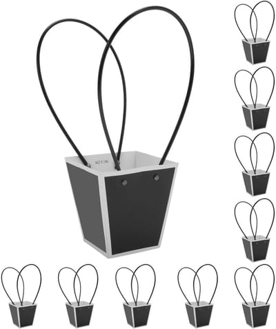 Dailygoods- Bloemenzakken 10 stuks - Geschenktas met handvat - Bloemengeschenkverpakking - Herbruikbaar - Lichtgewicht - Duurzaam 13 x 9,5 x 15 cm - Geschenkzakjes