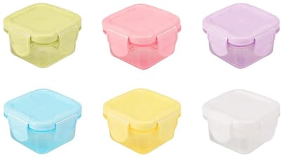 Dailygoods- Voedseldozen 6 stuks - Luchtdichte Containers - Mini Voedselcontainers - Voedselcontainer PP-materiaal - Compact Formaat - Verzegeld Ontwerp