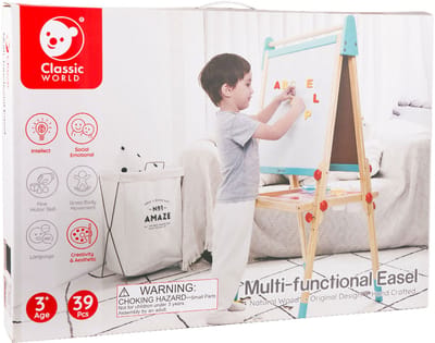 Classic World houten schoolbord en magneetbord 2in1 - educatief speelgoed.