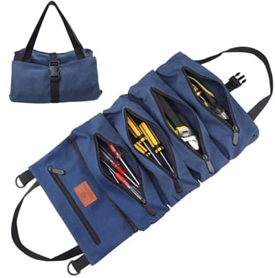 Multifunctionele Canvas Roll Up Pouch voor Tools en Accessoires