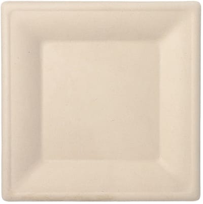 50 Borden van suikerriet pure hoekig 26 cm x 26 cm natuur