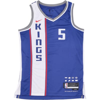 Basketbaltanktop voor heren Nba City Edition 2023/24 Dri-fit Swingman Jersey No 5 De'aaron Fox Sackin Rush Blue