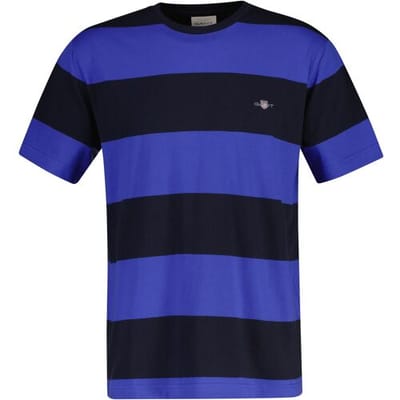 Gant T-Shirt Barstripe Short Sleeve Crew Neck Royal Blue / male