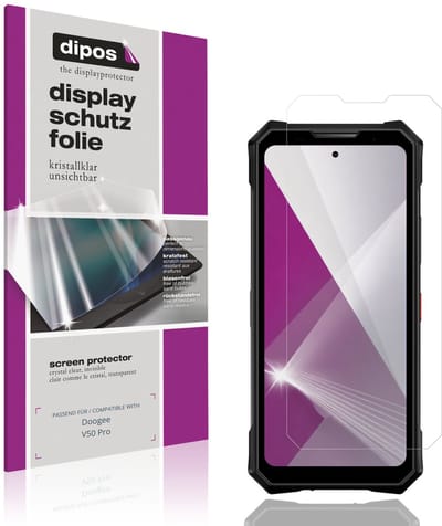 dipos – 4x Beschermfolie geschikt voor Doogee V50 Pro | Krasbestendige & heldere Screenprotector Ultra-Thin