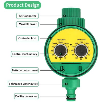 Automatische Irrigatiecontroller Dropshipping Huis Kogelkraan Tuinbewatering Slang Kraan Timer Buiten Waterdicht yellow