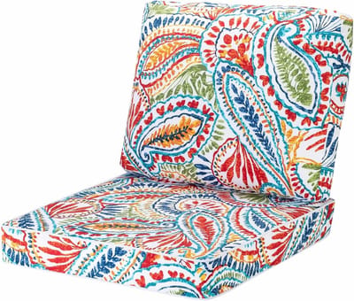 Tuinmeubel Kussen Set - Stoelkussen Rugkussen - Buiten Ontspannen - Waterafstotende Stof - 48 x 48 cm - Paisley Patten