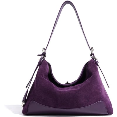 Commuter Schoudertas Crossbodytas, Draagtas met grote capaciteit, Onderarmtas, Klassieke en modieuze damestas voor herfst en winter paars