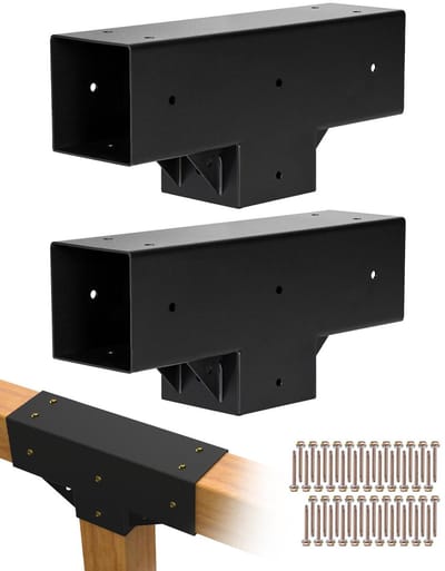 Pergola Set - Houtverbinder - Tuinprojecten Bouwen - Verstevigde Hoekverbinding - 10x10 cm - Zwart
