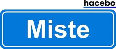 Hacebo - Plaatsnaam Sticker - 29x10 CM - Miste sticker - Verkeersborden sticker - grappige cadeaus - Miste