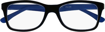 Leesbril - Vergrootglas bril - Comfortabel lezen - Krasbestendige glazen - Breedte 135mm - Zwart en blauw