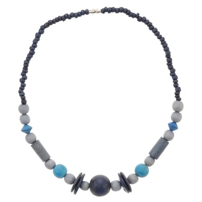 Behave – Korte ketting blauw – Vintage look – Boho trendaccessoire