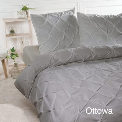 Papillon Ottowa - Dekbedovertrek - Tweepersoons - 200x200/220 cm + 2 kussenslopen 60x70 cm - Taupe