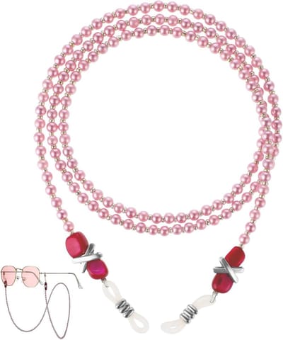 Ronte - Brillenketting met parels en antislip design voor dames en meisjes. Geschikt voor zonnebrillen, maskers en meer. Valbestendig halskoord.