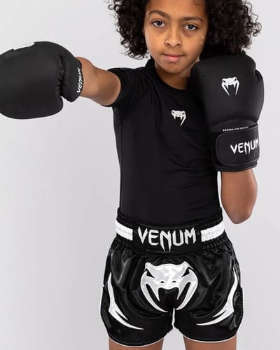 Venum Inferno Kids Muay Thai Shorts Zwart Wit - 12 Jaar