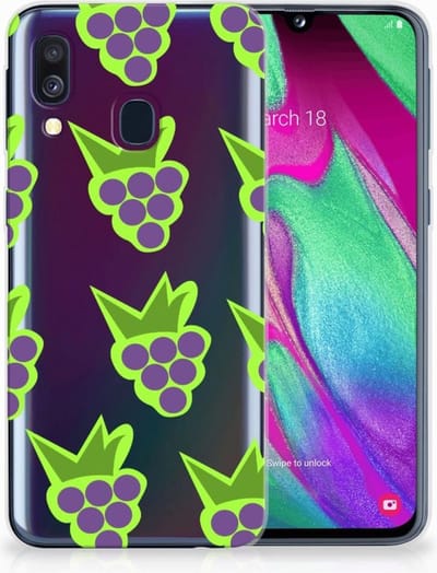 TPU Hoesje voor Samsung Galaxy A40 Siliconen Case Druiven